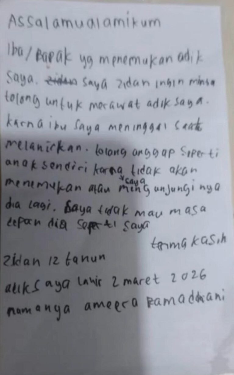 surat zidan berumur 12tahun